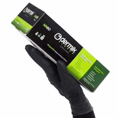 Dermik NN60 - Guantes Nitrilo Negros Desechables (100 uds) SS