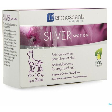 DERMOSCENT Silver Spot Chien et Chat - 4 pipettes 10 - 20kg