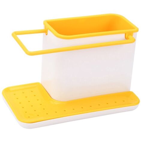 Dernier organisateur d'étagère évier de cuisine, étagère à ustensiles, égouttoir à bouillie, support à éponge, boîte de vidange d'évier, accessoires de cuisine 1 pièce (orange et blanc)