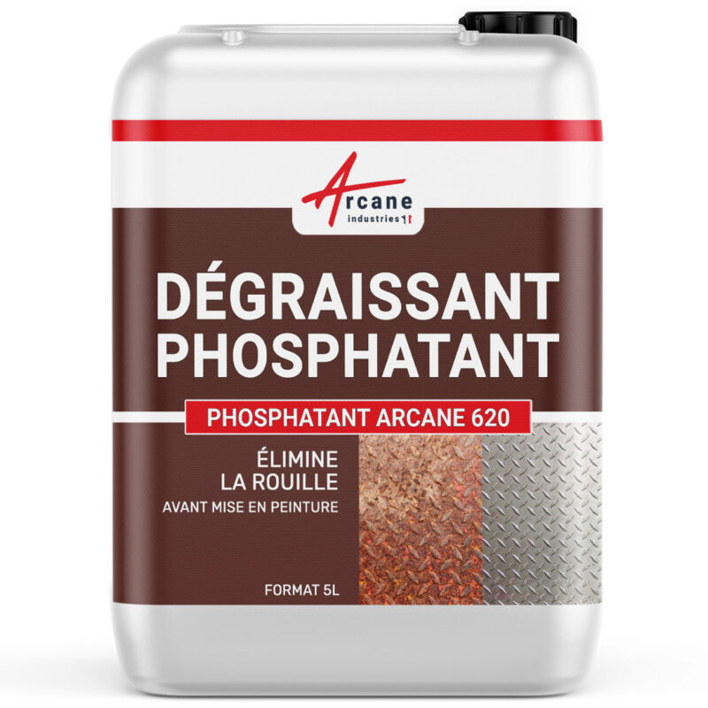Arcane Industries - Dérochant Dégraissant phosphatant Acide Phosphorique Accroche peintures Tôle Galva Zinc Aluminium dégraissant phosphatant - 5 l