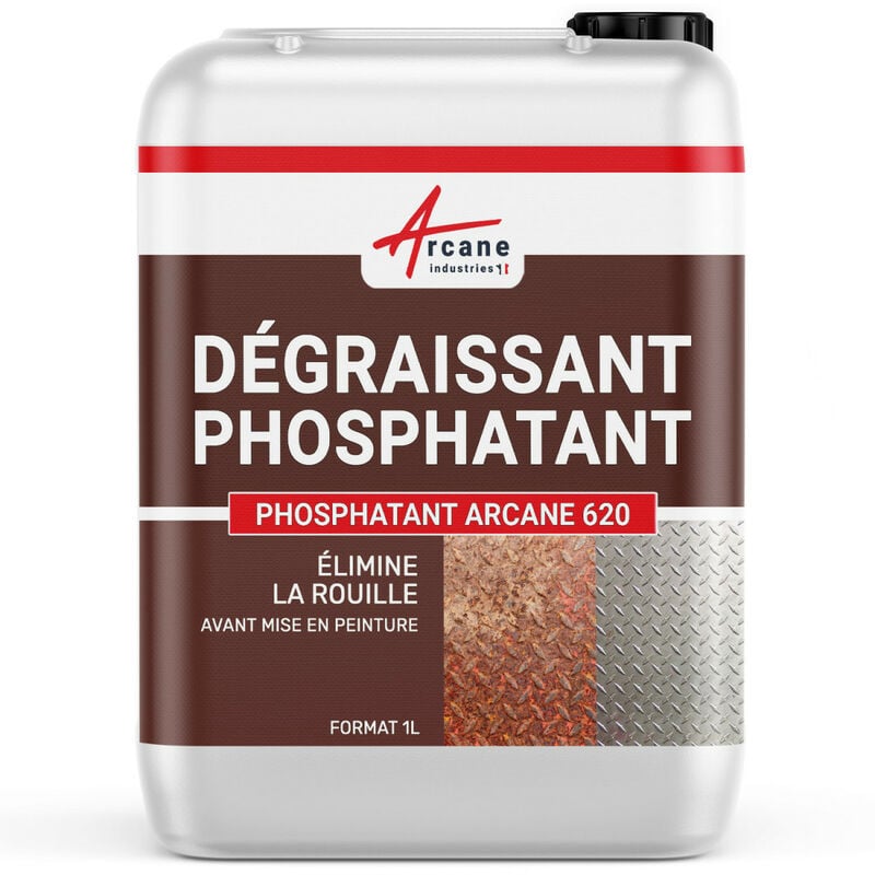 Arcane Industries - Dérochant Dégraissant phosphatant Acide Phosphorique Accroche peintures Tôle Galva Zinc Aluminium dégraissant phosphatant - 1 l