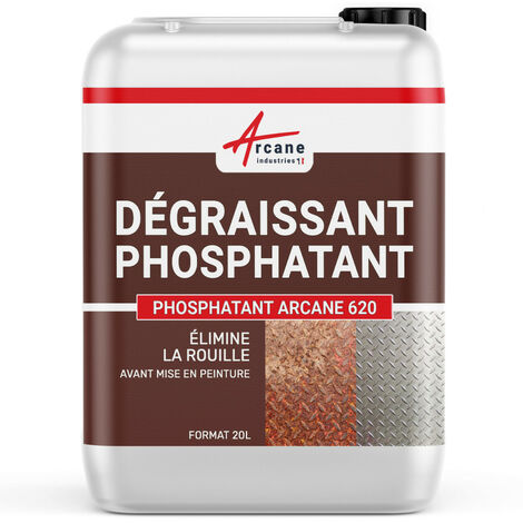 Dérochant Dégraissant phosphatant Acide Phosphorique Accroche peintures Tôle Galva Zinc Aluminium DÉGRAISSANT PHOSPHATANT ARCANE INDUSTRIES  - 20 L
