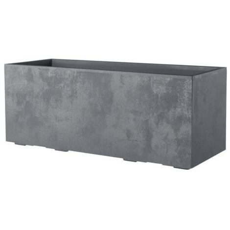 Jardiniere Muret - DEROMA - Millennium R - Ashgrey - A réserve d'eau - Roulettes - 99 cm
