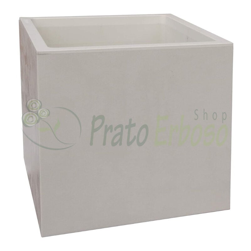 Millennium - Vase cube 25 cm perle - Deroma