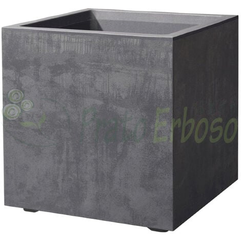 Deroma Millennium - Vase cube anthracite 49 cm