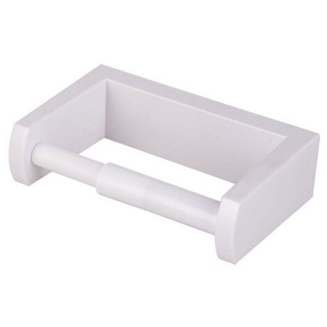 Dérouleur à papier toilette en ABS blanc – Fixation à vis – Dimensions 3.5cm x 11cm x 6.2cm – Design moderne sans couvercle