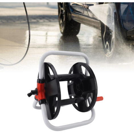 Dérouleur de Jardin en ABS Portatif Support et Cart pour Tuyau d'Arrosage Stockage pour Lavage Auto Lawn Farm 32cm Noir 20m/65.6ft G1/2