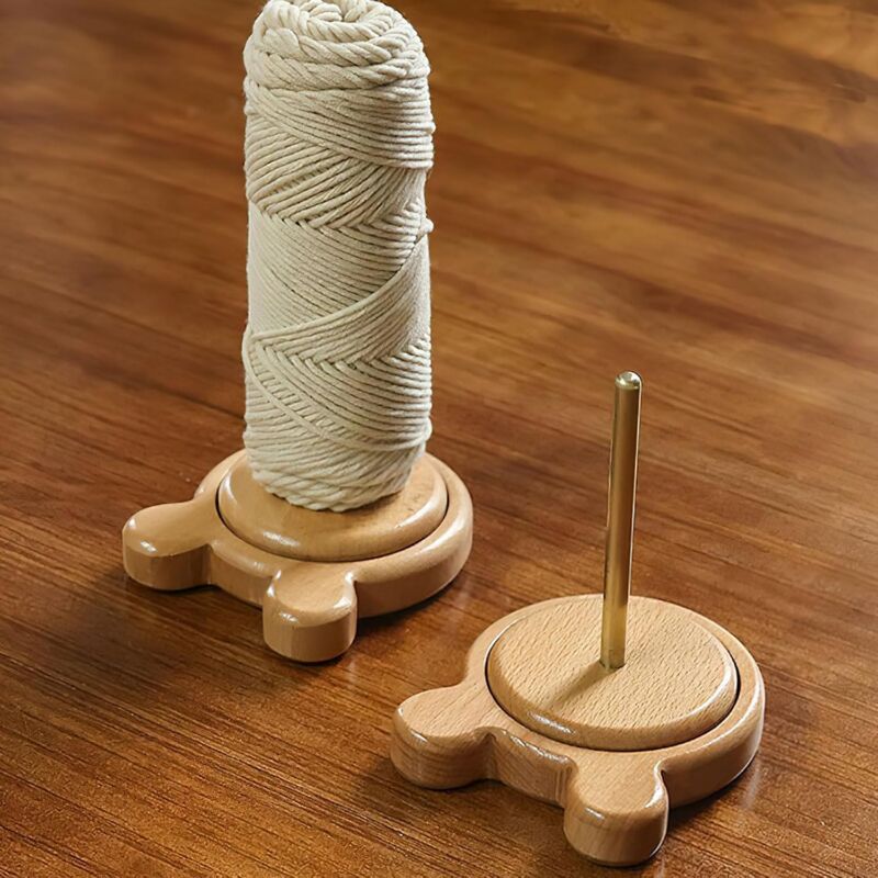 Lntyq - Dérouleur de laine en bois - Support de fil pour roulement à billes sans nœuds - Support rotatif - Support de fil pour crochet et tricot