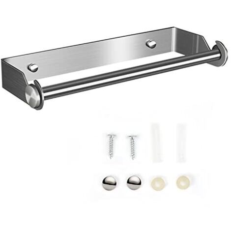 Derouleur Essuie Tout, Derouleur Porte Sopalin, Devidoir Porte Essuie Tout Mural, Distributeur Papier Aluminium Sopalin et Film, Support Sopalin Mural Déroulant de Rouleau Cuisine(Argent)