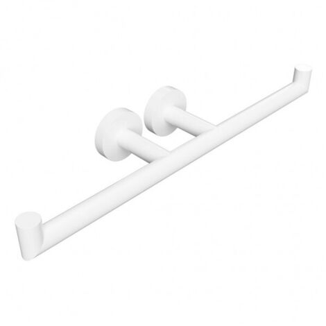Dérouleur papier double mural WHITE en laiton blanc 38,5 x8,5 x5,5cm
