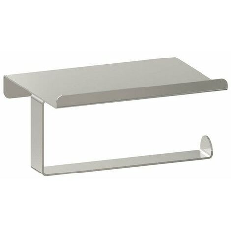 Dérouleur papier toilette inox brossé – Finition chrome – Système de fixation à vis – Dimensions 15.8x18.9x10 cm – Pour salle de bain moderne