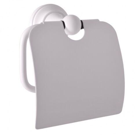 Dérouleur papier toilette rétro MORAVA en laiton blanc 13,65x 7,85 x14,55 cm