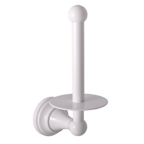 Dérouleur papier toilette vertical rétro MORAVA en laiton blanc 10,6x8 x20,3 cm