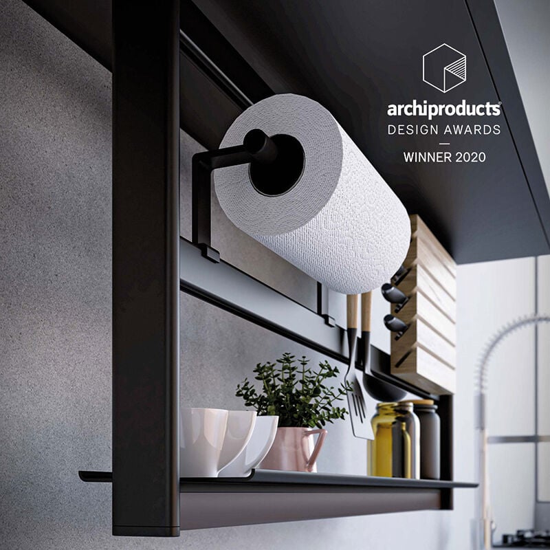 Dérouleur pour etagère hang - Décor : Noir - Hauteur : 83 mm - Largeur : 285 mm - Matériau : Aluminium - Profondeur : 83 mm -