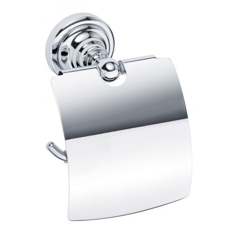 Dérouleur toilettes WC avec couvercle RETRO en laiton chromé 14x15x10 cm