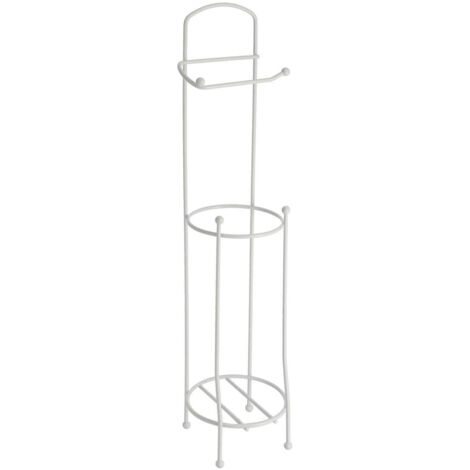 Derouleur y reserva de papel higiénico de metal - blanco - Tendance