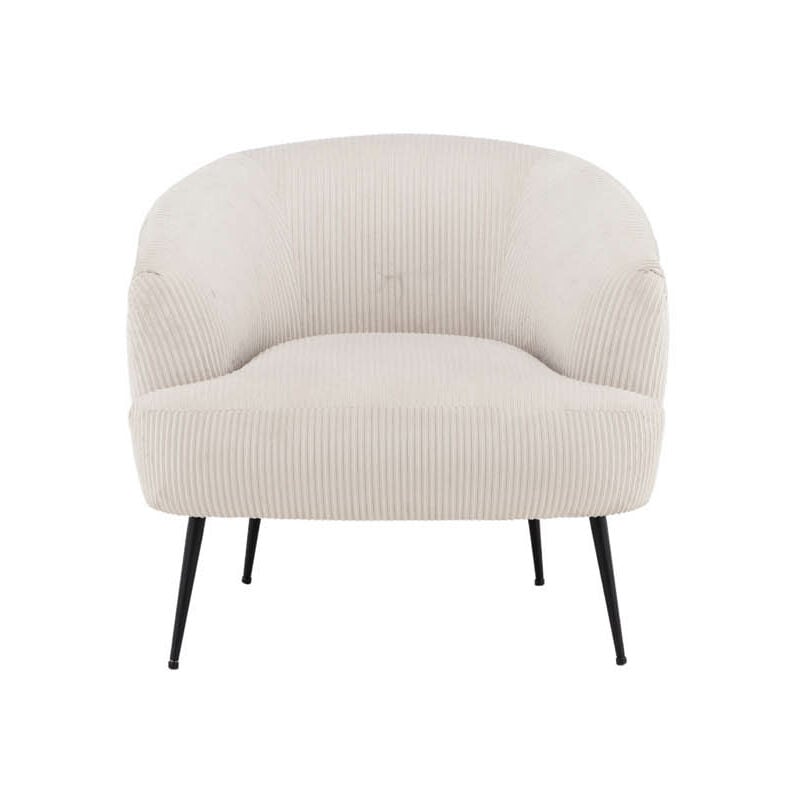 Derry fauteuil velours côtelé blanc.