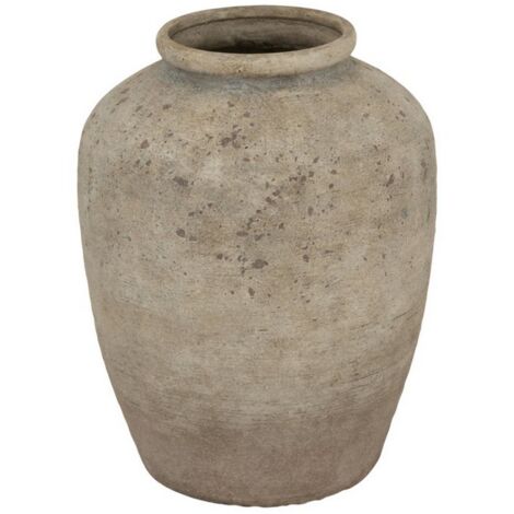 Deruta Medium Mottled Vase - Ceramic - L30 x W30 x H40 cm - Grey