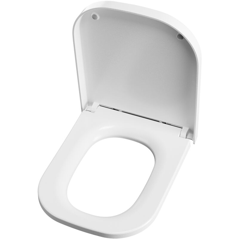 Cecipa Max - derw max Siège de Toilette Carré Court, Blanc Siège de Toilette à Double Bouton, Siège de toilette en urée-formaldéhyde Abattant wc