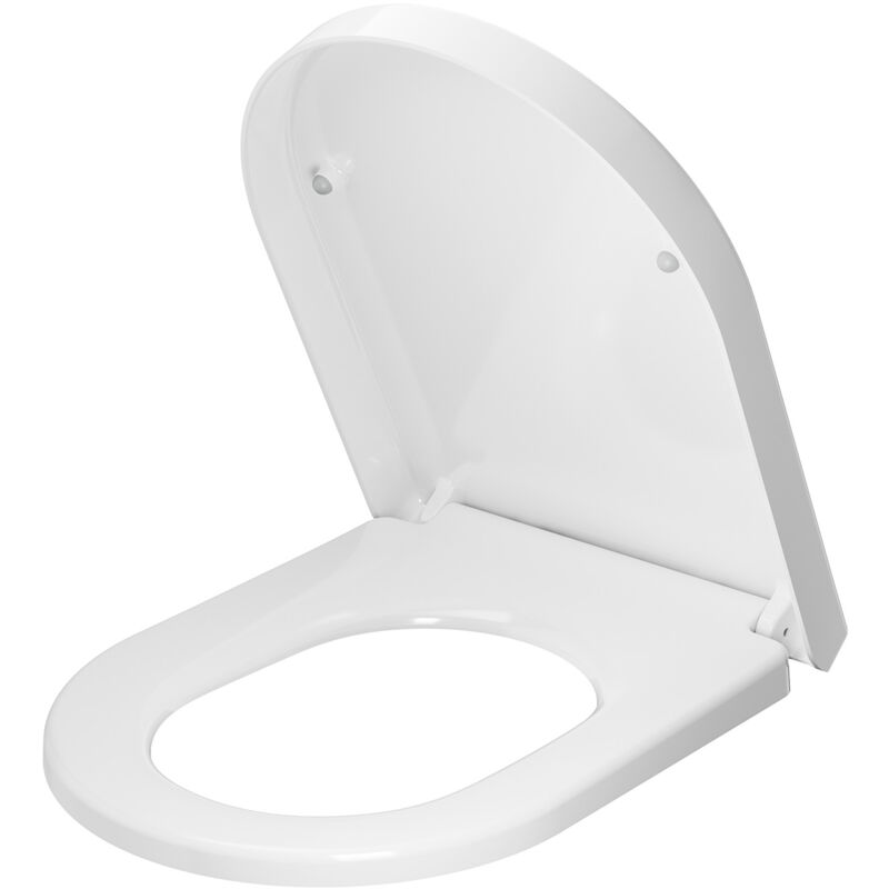 Cecipa Max - derw max Siège de Toilette en Forme de d, Siège de Toilette en Polypropylène, Abattant wc Frein de Chute, Blanc, Convient aux toilettes