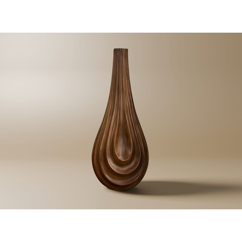 Deco In Paris - derya - Vase goutte en polyrésine imitation bois H38 cm derya