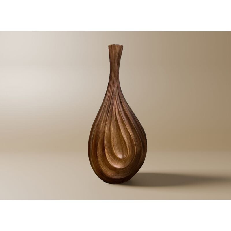 Deco In Paris - derya - Vase goutte en polyrésine imitation bois H45 cm derya