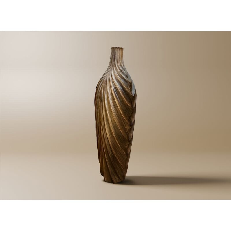 Derya - Vase haut en polyrésine imitation bois H45 cm derya