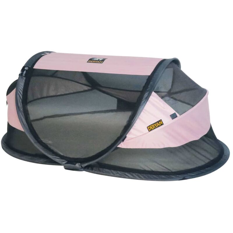

DERYAN Cuna de viaje desplegable Baby Luxe con mosquitera rosa - Rosa