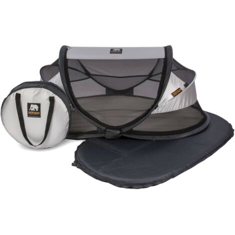 DERYAN Pop-up Baby Travel Cot with Mosquito Net Luxe 2020 Silver