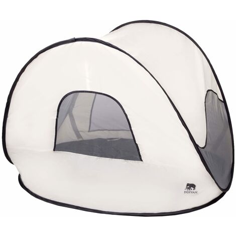 main image of "DERYAN Pop-up Beach Tent with Mosquito Net 120x90x80 cm Cream - Cream"