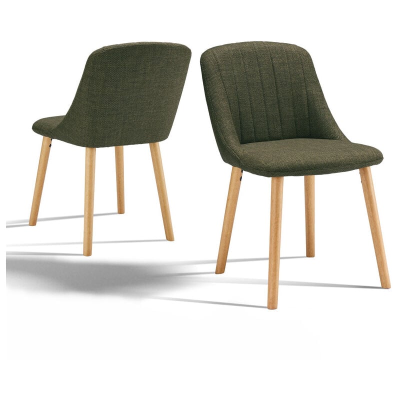 Goeurvant - Chaises de salle à manger modernes avec coussin d'assise épais, dossier ergonomique et pieds en bois, Style et confort réunis - Lot de 2