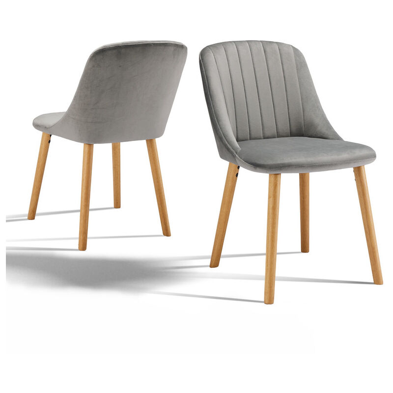 Goeurvant - Chaises de salle à manger modernes avec coussin d'assise épais, dossier ergonomique et pieds en bois, Style et confort réunis - Lot de 2