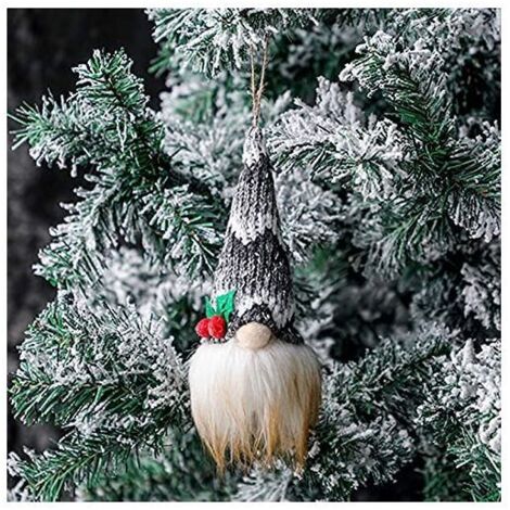 Des ornements de nains de Noël suspendus ont mené des ornements faits à la main de poupée en peluche naine lumineuse poupées elfes naines mignonnes poupées en peluche sans visage créatives ornements d