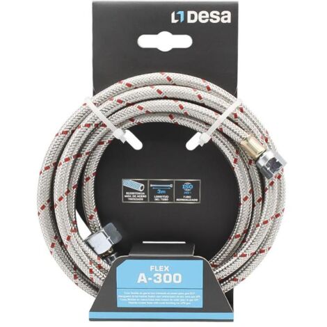 DESA latiguillo gas flex desa a-300 1-21.8 , Tubo flexible A300 Desa Tubo flexible de goma bicapa para gas GLP ideal para instalaciones domésticas, comerciales e industriales