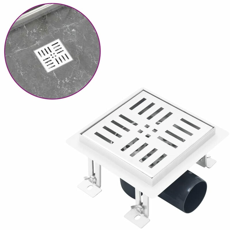 

Desague de ducha con cuadrados de acero inoxidable 12x12 cm