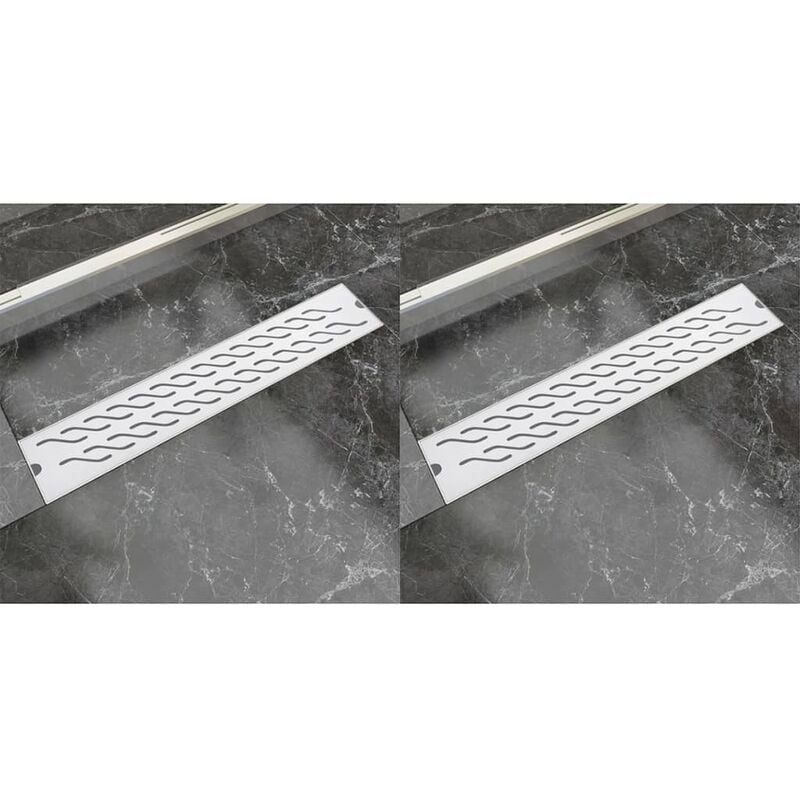 

Happyshopping - Desague ducha lineal 2 pzs curvas 630x140 mm acero inoxidable