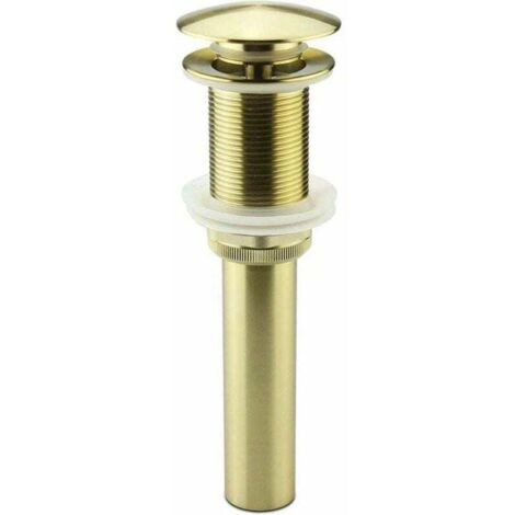 Desagüe automático para lavabo sin rebosadero, XU, desagüe de latón, tapón de desagüe automático, dorado, BW03J-1 - KZQ