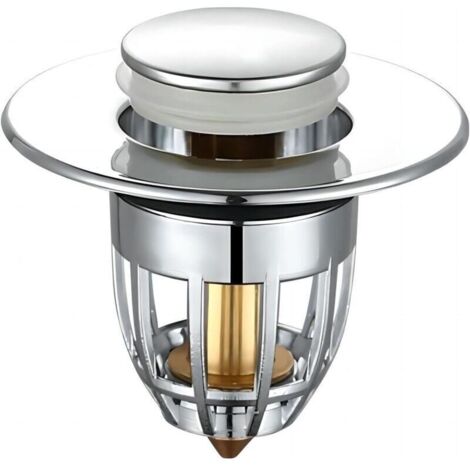 Desagüe automático universal de acero inoxidable para lavabo de 34–40 mm con filtro integrado – Ideal para cocina y baño
