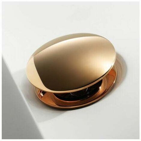 Desagüe click-clack con rebosadero en latón bañado en oro rosa