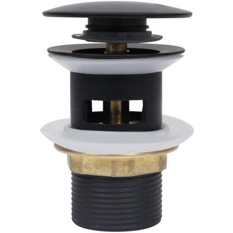 Desagüe con pulsador y rebosadero tapón de desagüe desagüe de lavabo desagüe de lavabo de baño negro 020003486