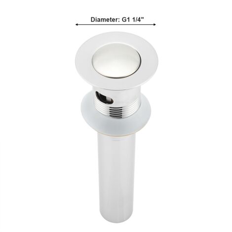 Desagüe cromado G1 de 1/4" para lavabos con rebosadero – desagüe plegable, conjunto completo, acero inoxidable 201