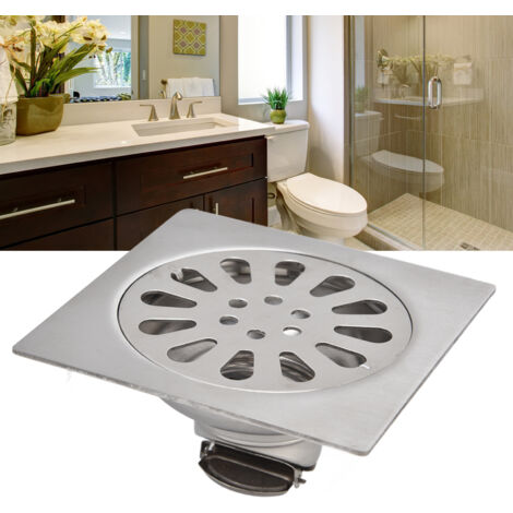 Desagüe cuadrado para ducha con inserto de azulejo ajustable, rejilla de suelo de acero inoxidable para cocina y baño.