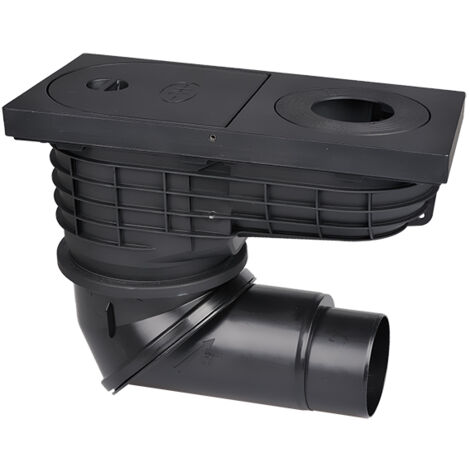 Desagüe de aguas pluviales DN110/125 con tapa visible de fundición, rótula, retenedor de hojas, a prueba de heladas y olores,cop