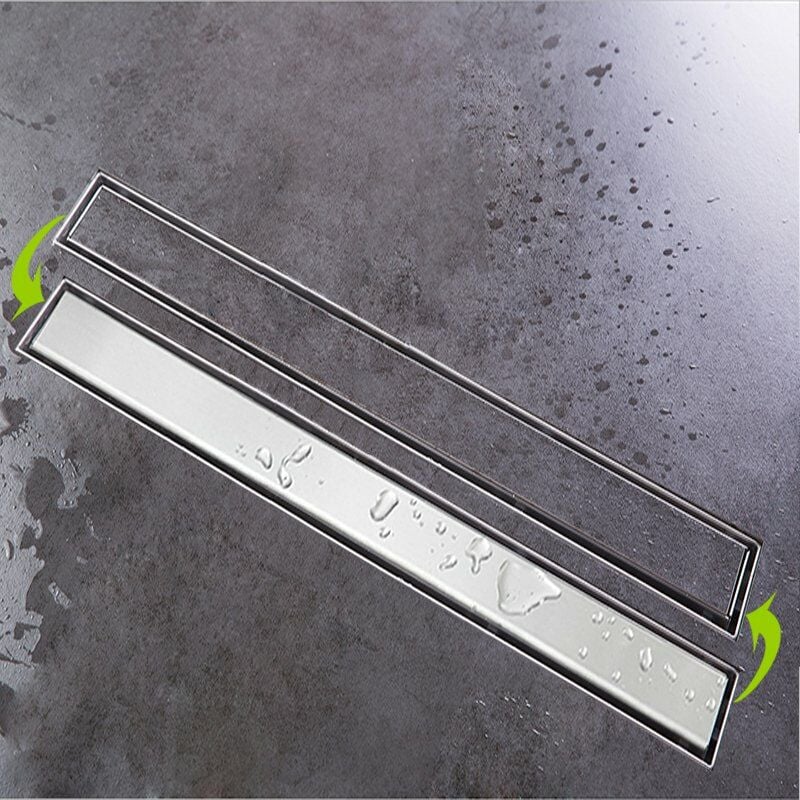 

Desagüe de ducha de acero inoxidable forma de Agujero Largo Canaleta de ducha para cuarto de baño sumidero con sifón antiolores filtro de desagüe 80