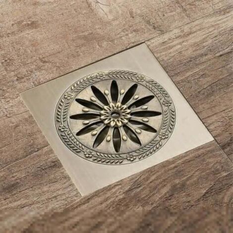 Desagüe de ducha de latón, desagüe de suelo de ducha cuadrado antiolor para baño, gran calibre 10 x 10 cm, accesorios de baño