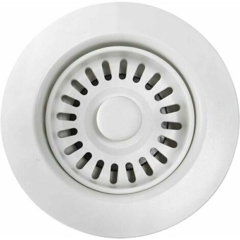 Desagüe de fregadero de cocina de polímero blanco con filtro extraíble – Ø45 mm