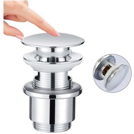 Desagüe de fregadero Desagüe emergente con rebosadero automático Desagüe grande universal de cobre cromado