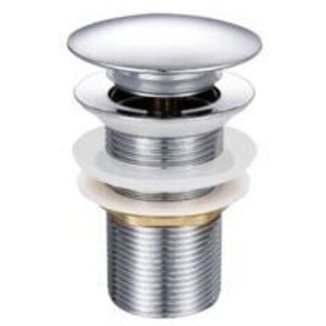 Desagüe de fregadero emergente , válvula de presión para fregadero, cromado, G 1-1/4", sin rebosadero