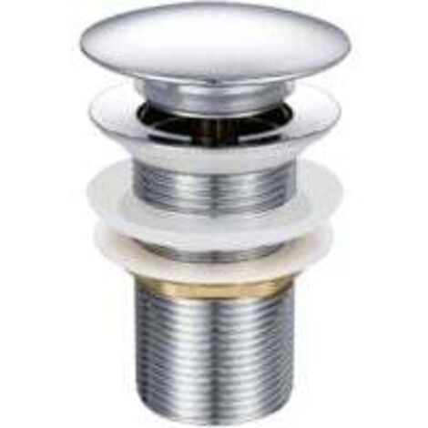 Desagüe de fregadero emergente, válvula de presión para fregadero, cromado, G 1-1/4", sin rebosadero