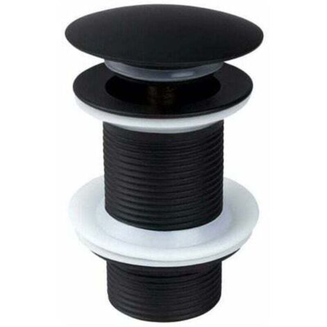 Desagüe de fregadero negro sin rebosadero, desagüe de fregadero emergente negro universal, desagüe sin rebosadero, desagüe sin rebosadero, desagüe emergente automático para fregaderos de encimera